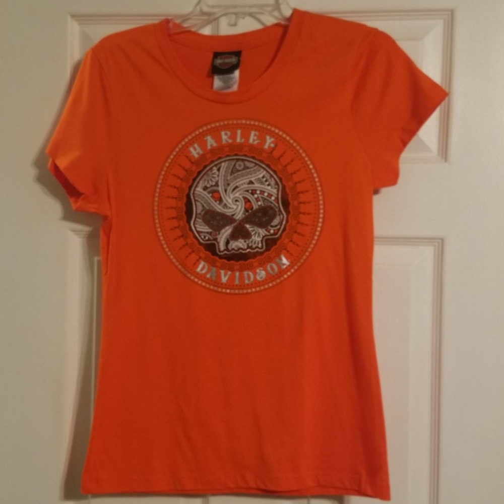 NWOT Harley-Davidson metallic skull T-shirt